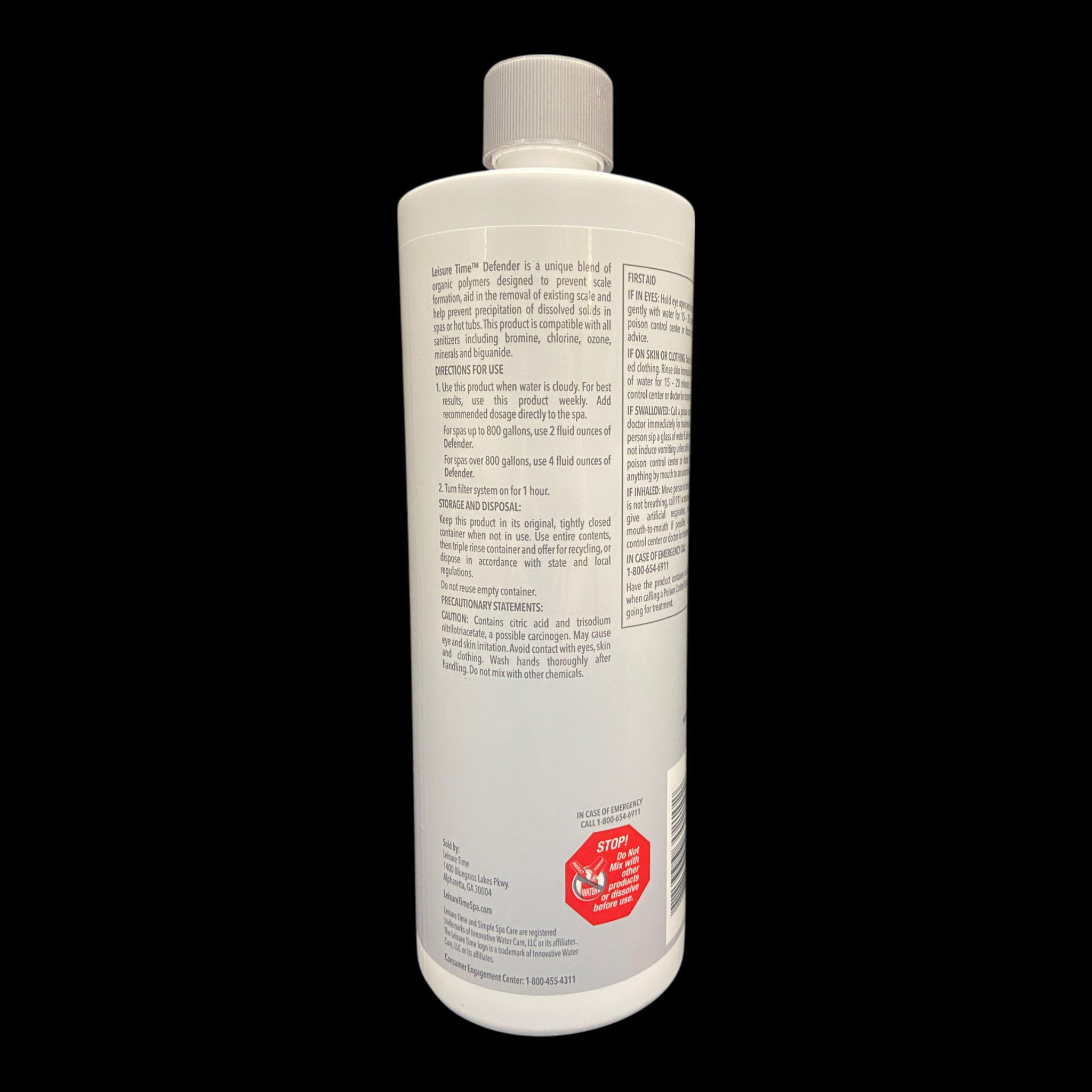 Leisure Time Defender 32 oz - Hot Tub Scale & Stain Preventer