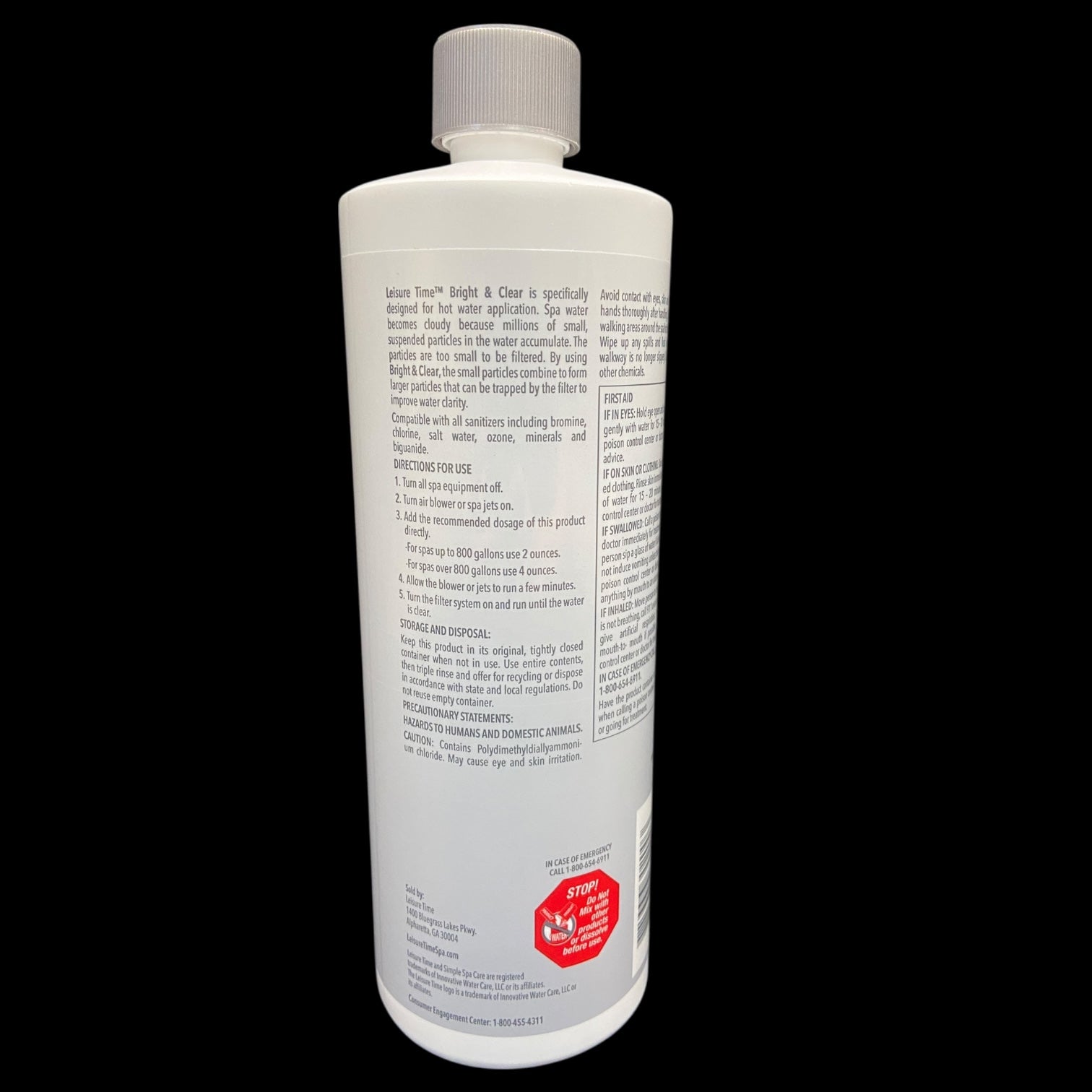 Leisure Time Bright and Clear Spa Water Clarifier - 1 Qt. (32 fl oz)